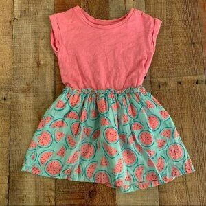 Spotted zebra girls size 3T watermelon sleeveless dress in neon pink and blue